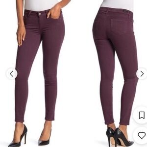 PAIGE Women's Verdugo Mid Rise Burgundy Skinny Ankle Jean Size 31
